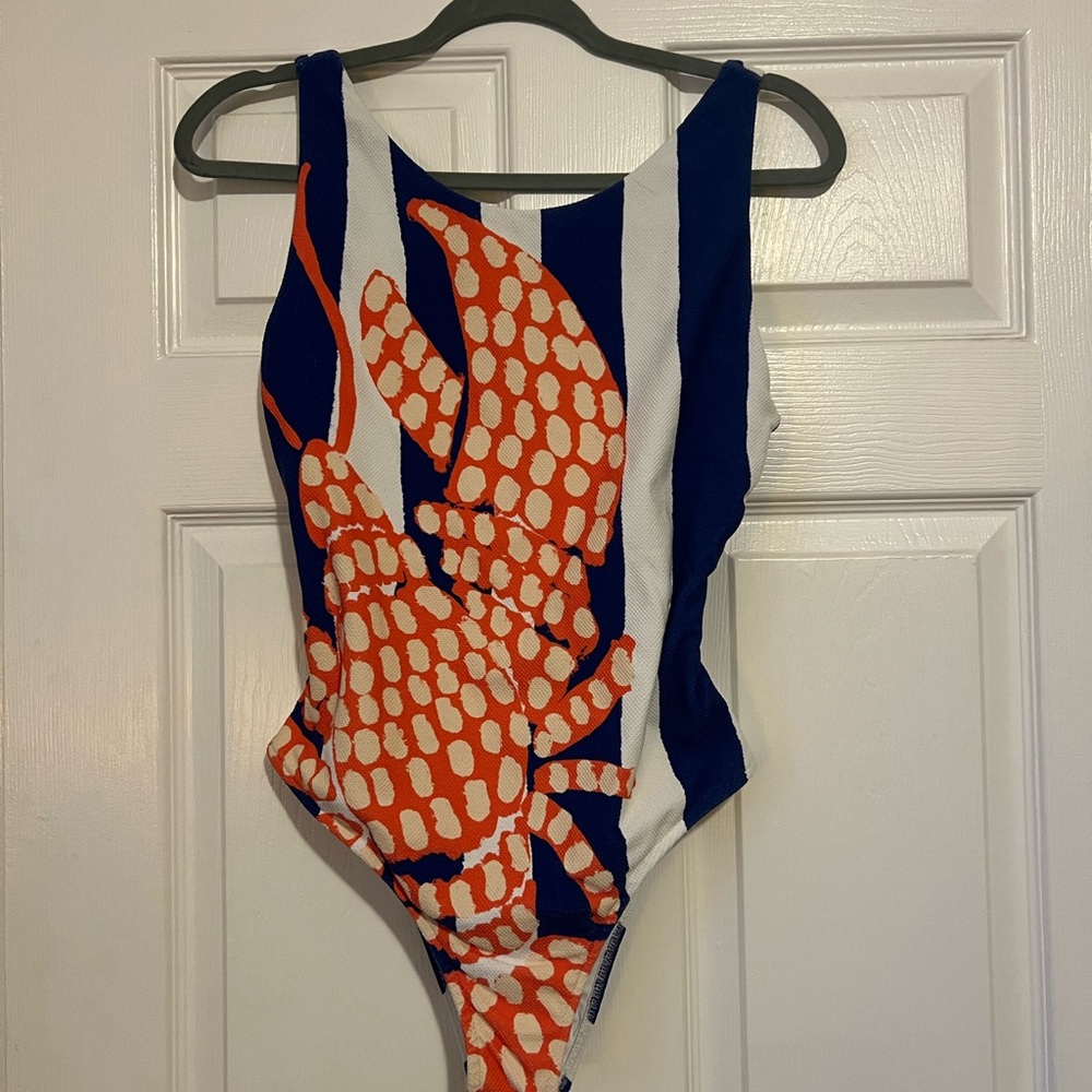 Farm Rio Lobster One-Piece Swimsuit, Size L